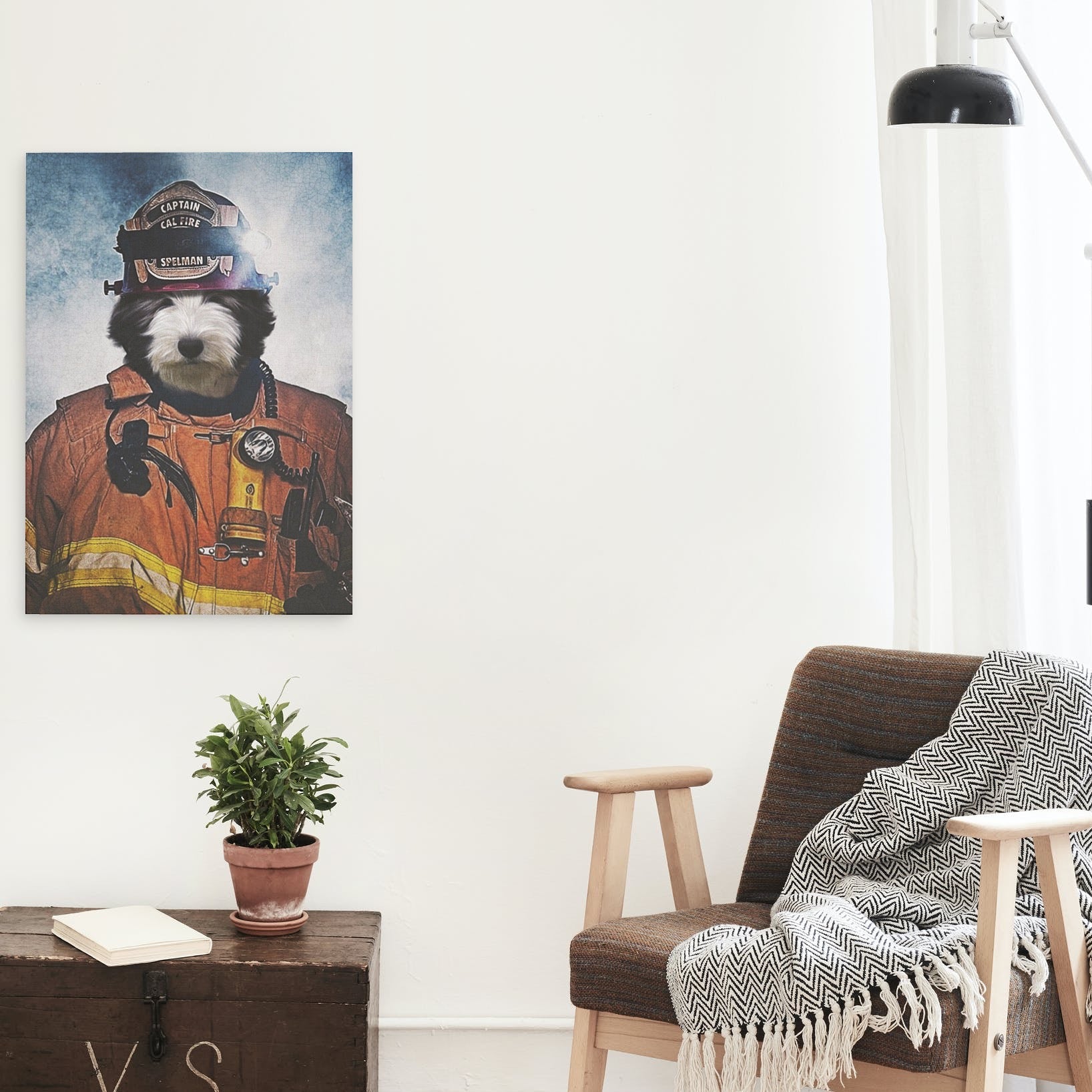 Firefighter II - Unique Canvas Of Your Pet
