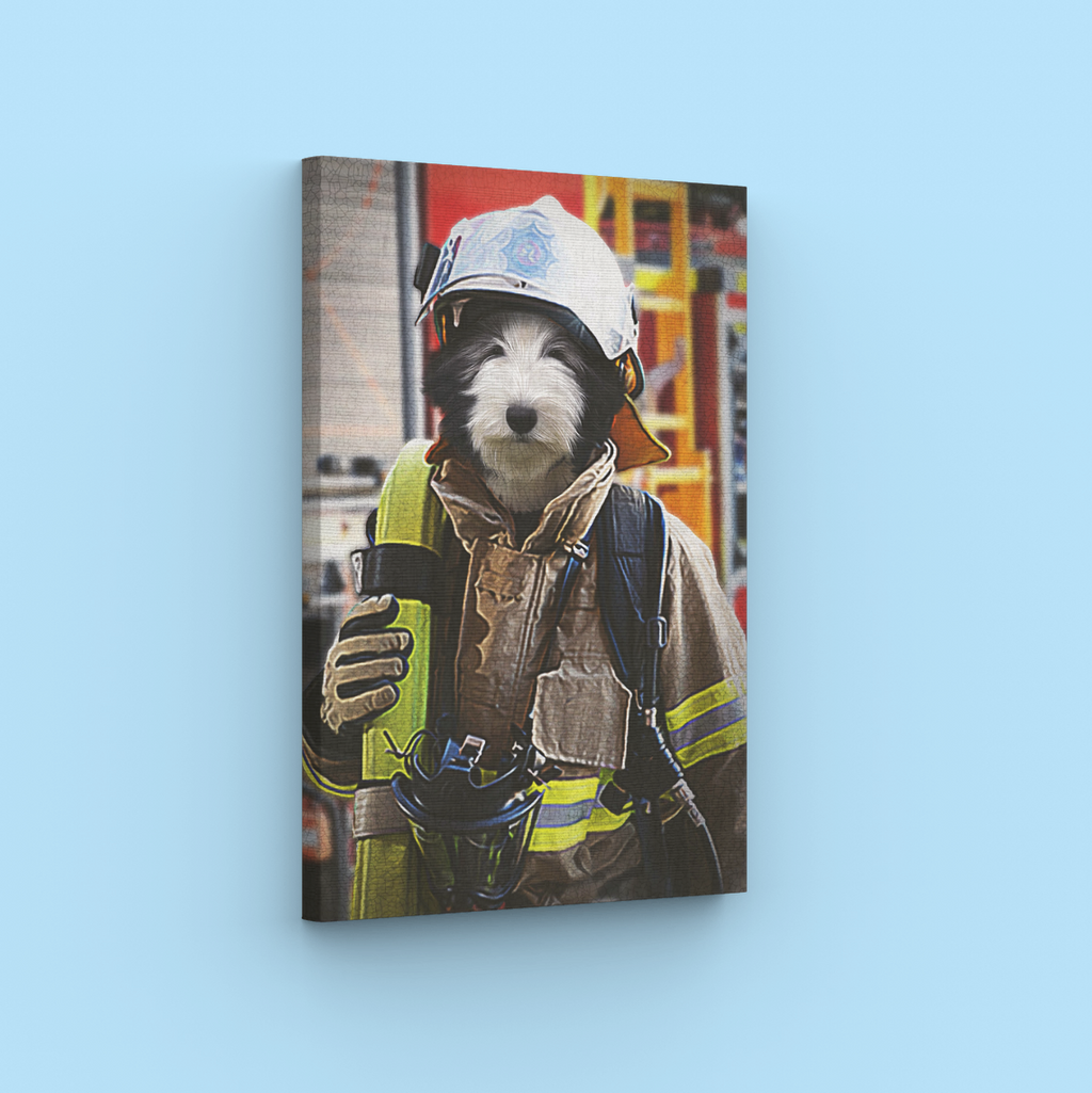 Firefighter - Unique Canvas Of Your Pet